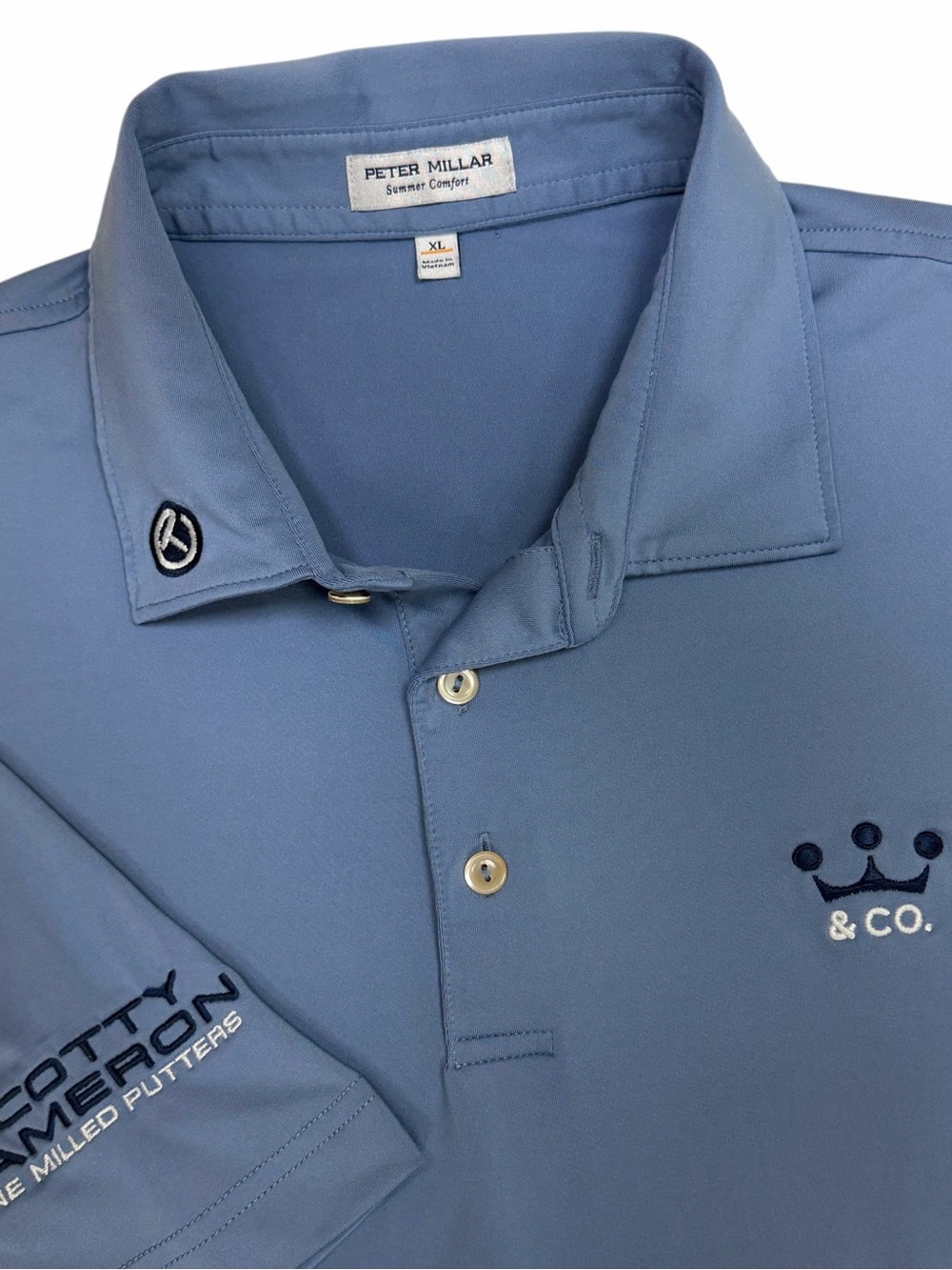 Scotty Cameron Peter Millar Polo Shirt Mens XL Blue Circle T Summer Comfort Rare